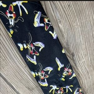 Vintage 90s Mickey Unlimited Disney Goofy Black Necktie Tie Balancine Inc Great